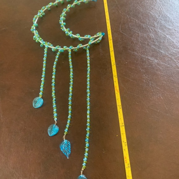 Beaded Glass Beaded Crescent Moon Wall Hanging Sun Catcher - Picture 4 of 7